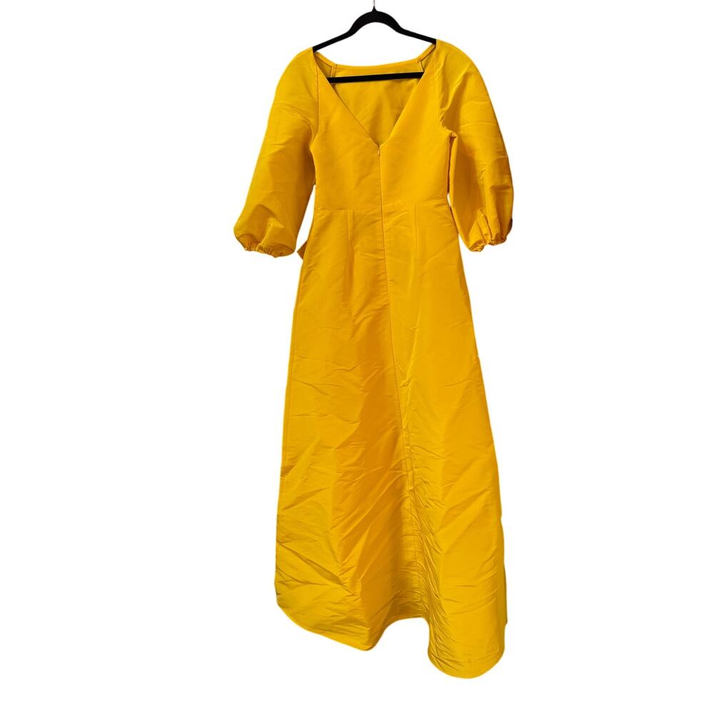 CAROLINA HERRERA Draped Silk Maxi Dress in yellow **see pics for details** - Picture 5 of 12